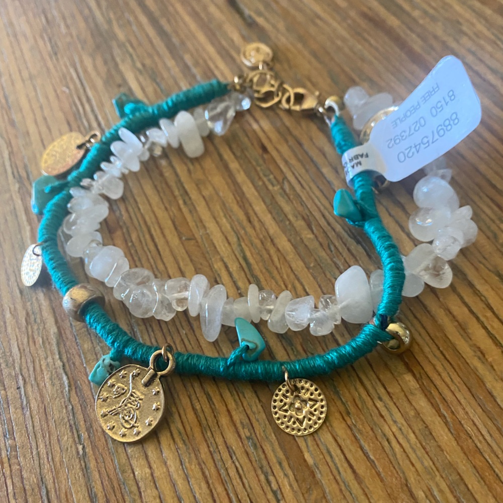NWT Free People Ariana Ost Turquoise Anklet - Picture 4 of 12